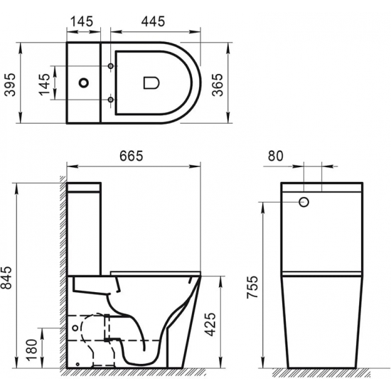 Унитаз компакт BELBAGNO Sfera-r BB2141CPR безободковый, крышка BB865SC с микролифтом, бачок BB2141T