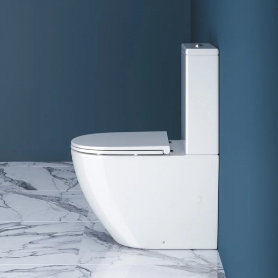 Унитаз компакт BELBAGNO Sfera-r BB2141CPR безободковый, крышка BB870SC с микролифтом, бачок BB2141T