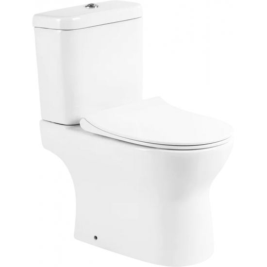 Унитаз компакт BELBAGNO Steam BB130CPR/SC безободковый, бачок BB130T, крышка BB130SC