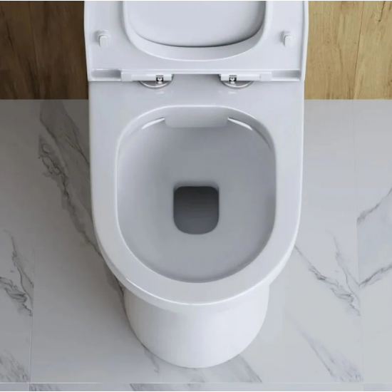 Унитаз компакт BELBAGNO Steam BB130CPR/SC безободковый, бачок BB130T, крышка BB130SC