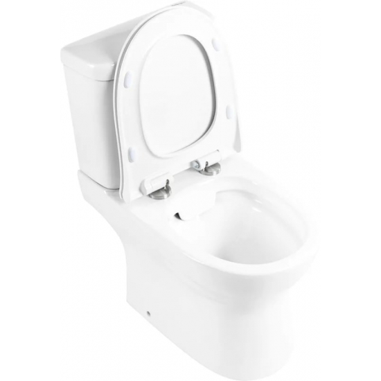 Унитаз компакт BELBAGNO Steam BB130CPR/SC безободковый, бачок BB130T, крышка BB130SC