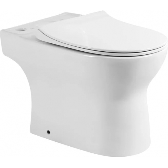 Унитаз компакт BELBAGNO Steam BB130CPR/SC безободковый, бачок BB130T, крышка BB130SC