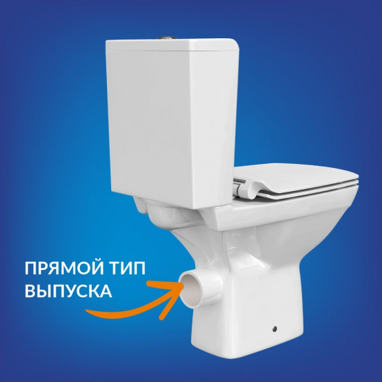 Унитаз компакт CERSANIT Carina Clean On 011 3/5 DPL EO slim с микролифтом, безоботковый