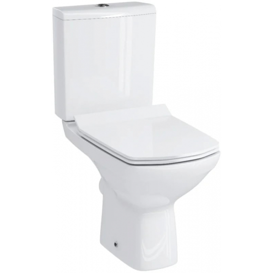 Унитаз компакт CERSANIT Carina Clean On 011 3/5 DPL EO slim с микролифтом, безоботковый