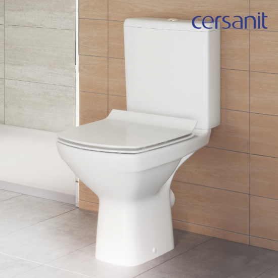 Унитаз компакт CERSANIT Carina Clean On 011 3/5 DPL EO slim с микролифтом, безоботковый