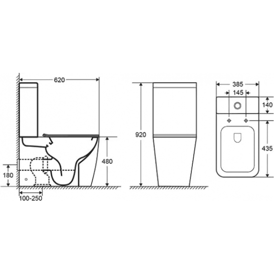 Унитаз компакт CERUTTISPA Chika 8708 безободковый, с микролифтом