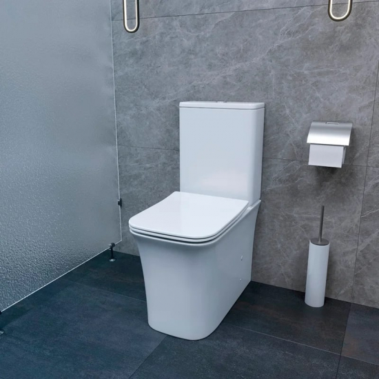 Унитаз компакт CERUTTISPA Marmolada CT7777 безободковый, с микролифтом