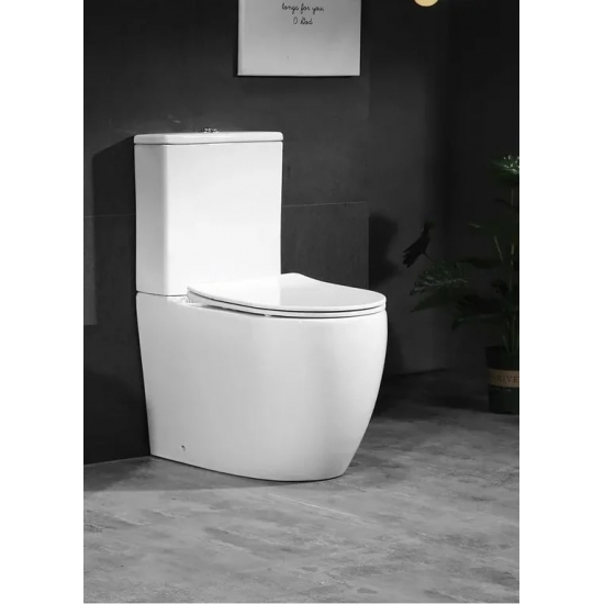 Унитаз компакт CERUTTISPA Ortler CT9867 безободковый, с микролифтом, белый