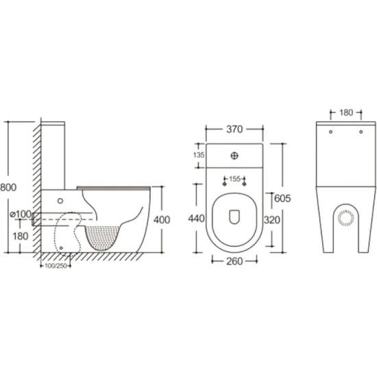 Унитаз компакт CERUTTISPA Ortler CT9867 безободковый, с микролифтом, белый