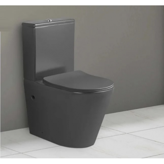 Унитаз компакт CERUTTISPA Sella CT9865 безободковый, с микролифтом, матовый черный