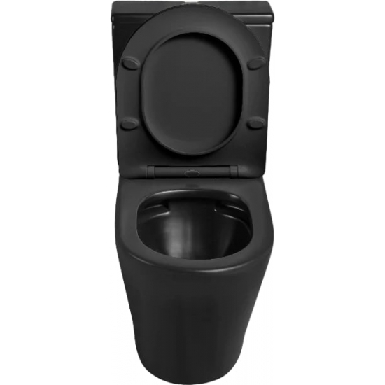 Унитаз компакт CERUTTISPA Sella CT9865 безободковый, с микролифтом, матовый черный