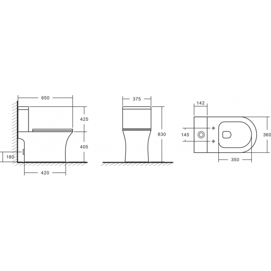 Унитаз компакт EVA GOLD A2801 с сиденьем микролифт, быстросъёмное