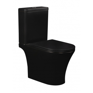 Унитаз компакт EVA GOLD A2801BM с сиденьем микролифт тонкое, быстросъёмное, матовый чёрный