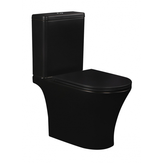 Унитаз компакт EVA GOLD A2801BM с сиденьем микролифт тонкое, быстросъёмное, матовый чёрный