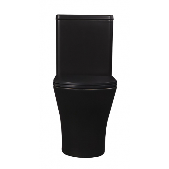 Унитаз компакт EVA GOLD A2801BM с сиденьем микролифт тонкое, быстросъёмное, матовый чёрный