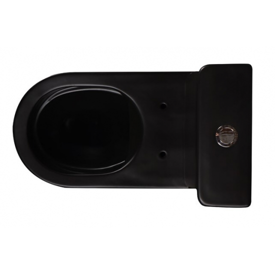 Унитаз компакт EVA GOLD A2801BM с сиденьем микролифт тонкое, быстросъёмное, матовый чёрный