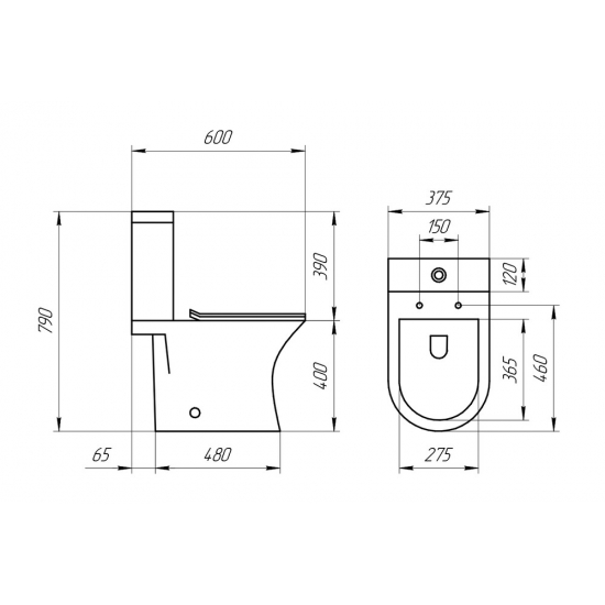 Унитаз компакт EVA GOLD A2802 с сиденьем микролифт тонкое, быстросъёмное