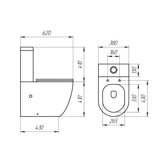 Унитаз компакт EVA GOLD A2809 с сиденьем микролифт тонкое, быстросъёмное