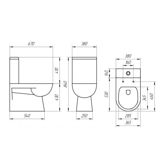 Унитаз компакт EVA GOLD A8060 с сиденьем микролифт тонкое, быстросъёмное