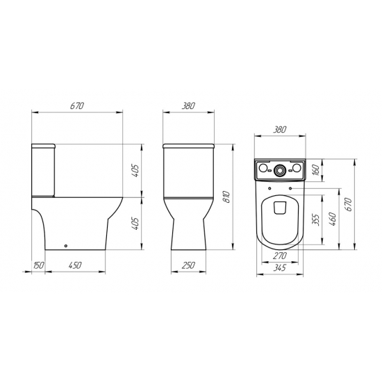 Унитаз компакт EVA GOLD B04 с сиденьем микролифт тонкое, быстросъёмное
