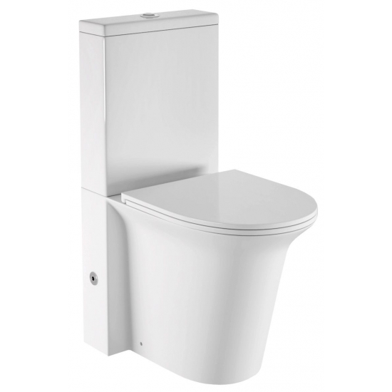 Унитаз компакт HOLLER Estet c 2-ух режимной арматурой, с сиденьем микролифт дюропласт, белый
