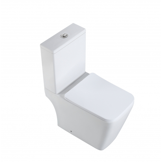 Унитаз компакт HOLLER Jet c 2-ух режимной арматурой, с сиденьем микролифт дюропласт, белый