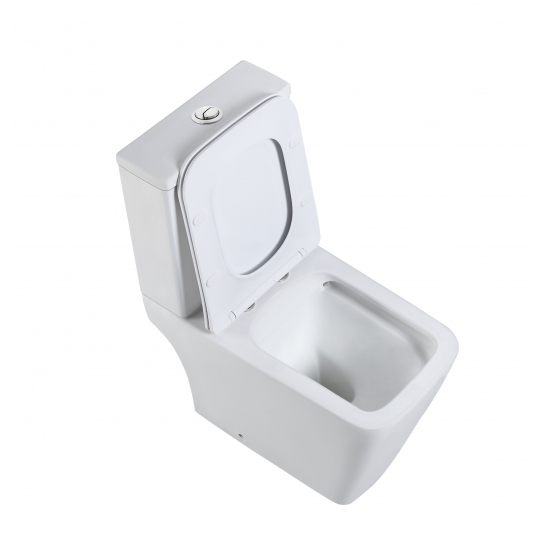 Унитаз компакт HOLLER Jet c 2-ух режимной арматурой, с сиденьем микролифт дюропласт, белый