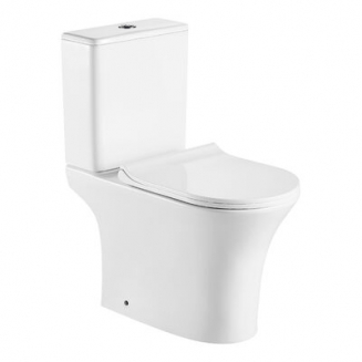 Унитаз компакт HOLLER Lan c 2-ух режимной арматурой, с сиденьем микролифт дюропласт, белый