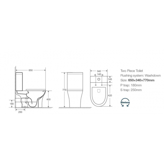 Унитаз компакт HOLLER Lan c 2-ух режимной арматурой, с сиденьем микролифт дюропласт, белый