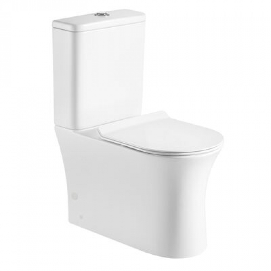Унитаз компакт HOLLER Port c 2-ух режимной арматурой, с сиденьем микролифт дюропласт, белый