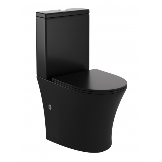 Унитаз компакт HOLLER Sit MB c 2-ух режимной арматурой, сиденье микролифт дюропласт, чёрный матовый