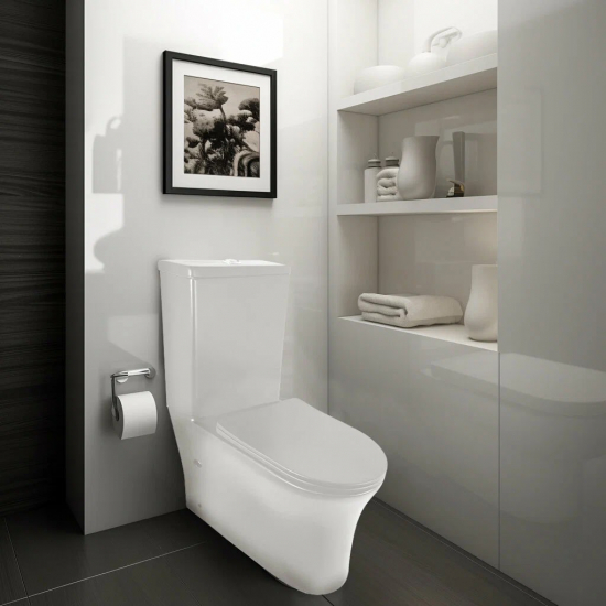 Унитаз компакт HOLLER Sit MW c 2-ух режимной арматурой, сиденье микролифт дюропласт, белый матовый