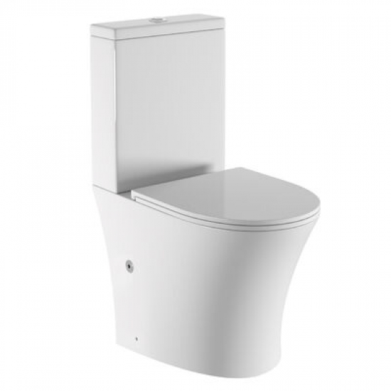 Унитаз компакт HOLLER Sit с 2-ух режимной арматурой, с сиденьем микролифт дюропласт, белый