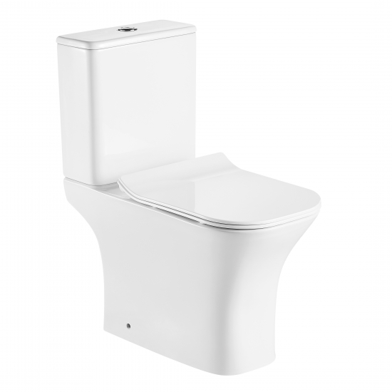Унитаз компакт HOLLER Toko с 2-ух режимной арматурой, с сиденьем микролифт дюропласт, белый