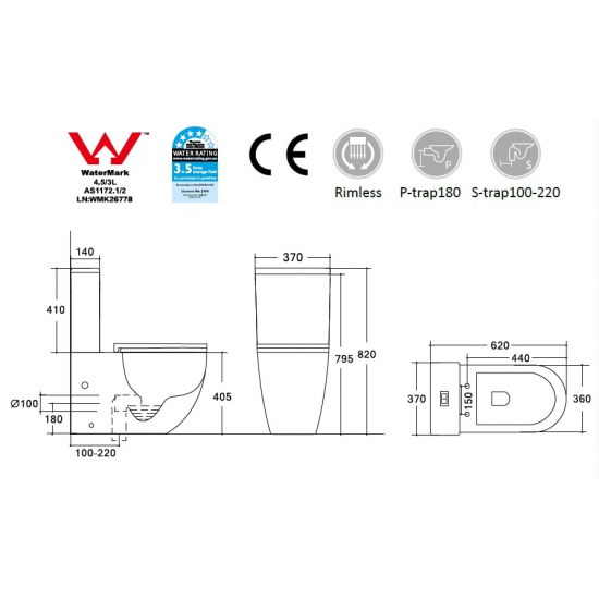 Унитаз компакт HOLLER West с 2-ух режимной арматурой, с сиденьем микролифт дюропласт, белый