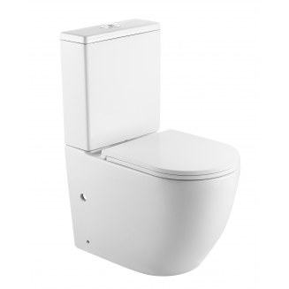 Унитаз компакт HOLLER West Tornado безободковый, с сиденьем микролифт дюропласт, белый