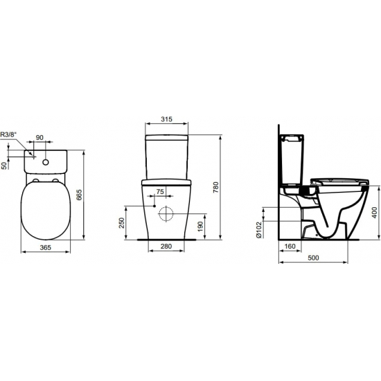 Унитаз компакт IDEAL STANDARD Connect Arc E803601
