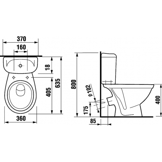 Унитаз компакт JIKA Lyra 8242340002429 косой выпуск