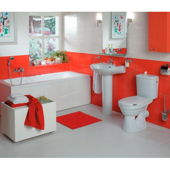 Унитаз компакт ЛОБНЕНСКИЙ СТРОЙФАРФОР Комфорт Эконом боковая подводка, косой выход, без арматуры