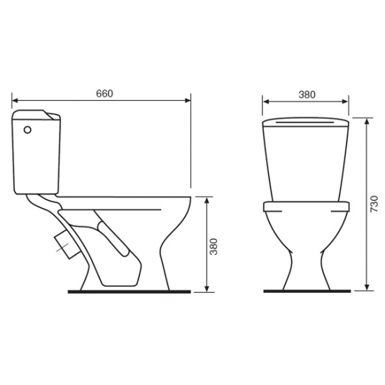 Унитаз компакт ЛОБНЕНСКИЙ СТРОЙФАРФОР Оптима Стандарт нижняя подводка, косой выход, белый