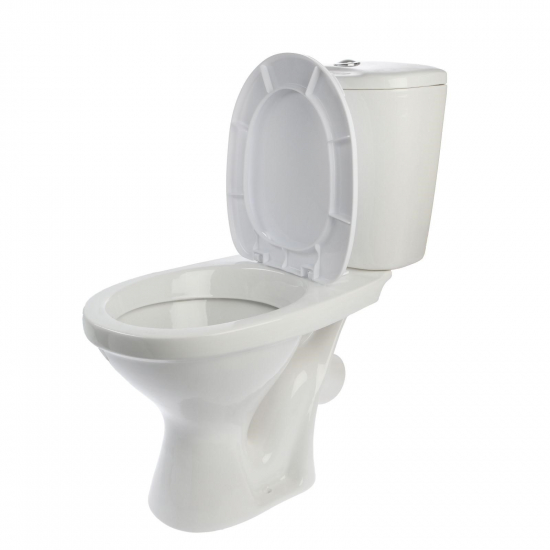 Унитаз компакт ЛОБНЕНСКИЙ СТРОЙФАРФОР Универсал Стандарт нижняя подводка, косой выход, белый