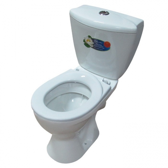 Унитаз компакт ЛОБНЕНСКИЙ СТРОЙФАРФОР Вершок детский с сиденьем термопласт, косой выход, белый