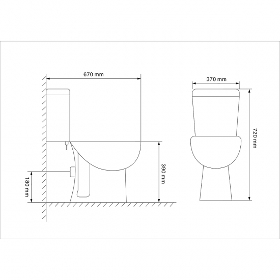 Унитаз компакт LORANTO Lino 370х670х720 с сиденьем микролифт