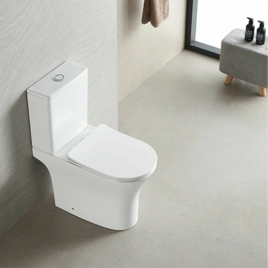 Унитаз компакт MIRSANT Rock с сиденьем микролифт полипропилен, безоботковый