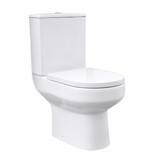 Унитаз компакт MIRSANT Slim UF с сиденьем микролифт дюропласт, безоботковый