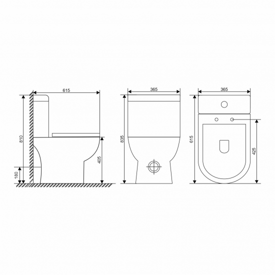 Унитаз компакт MIRSANT Slim UF с сиденьем микролифт дюропласт, безоботковый