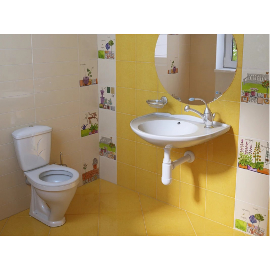 Унитаз компакт ОСКОЛЬСКАЯ КЕРАМИКА Детский косой выход белый