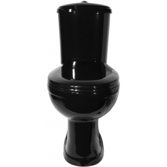 Унитаз компакт ОСКОЛЬСКАЯ КЕРАМИКА Дора с сиденьем полипропилен, горизонтальный выход, чёрный