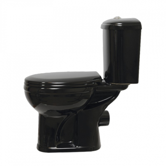 Унитаз компакт ОСКОЛЬСКАЯ КЕРАМИКА Дора с сиденьем полипропилен, горизонтальный выход, чёрный