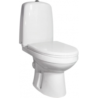 Унитаз компакт ОСКОЛЬСКАЯ КЕРАМИКА Эльдорадо Люкс с сиденьем дюропласт, косой выход, белый